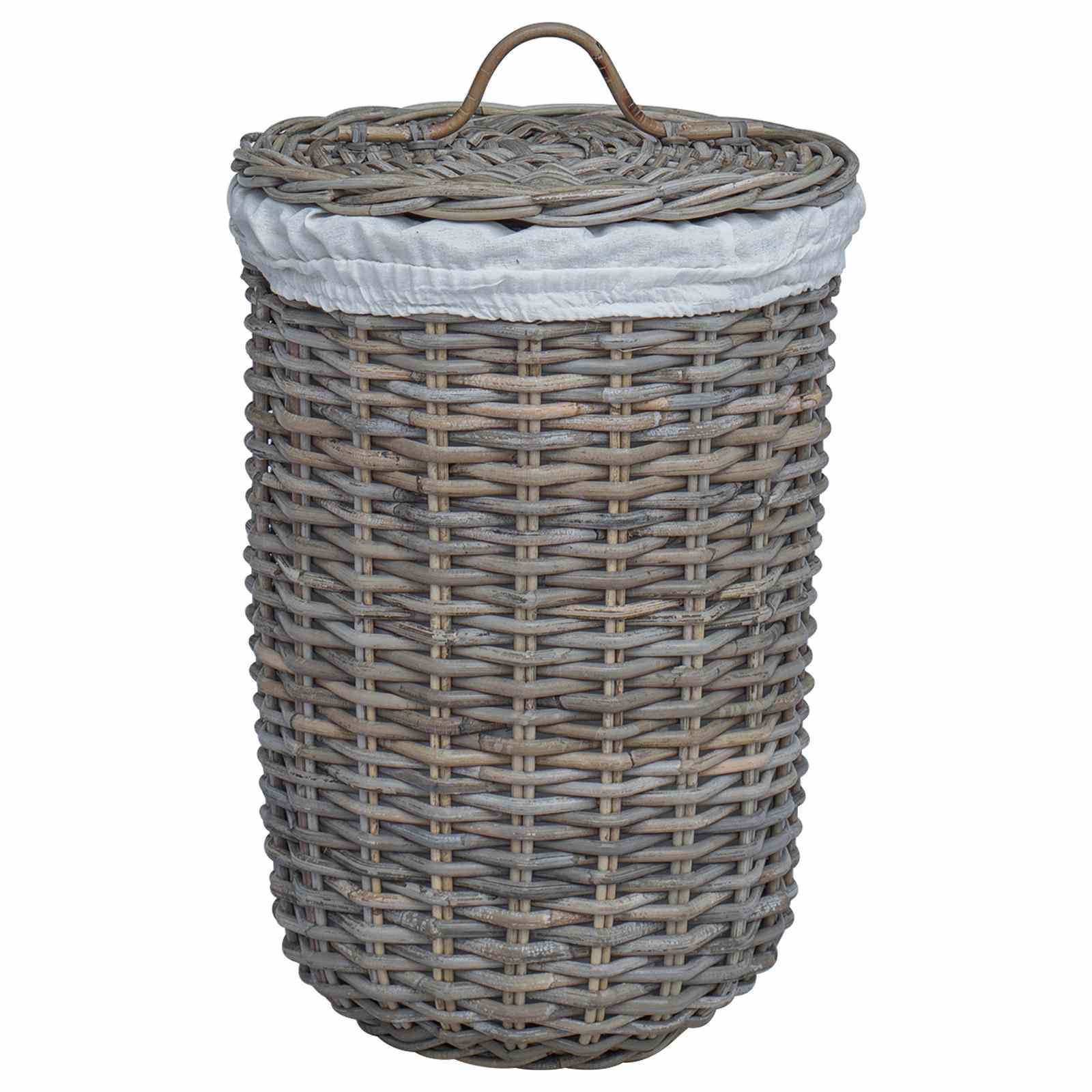 Cesto per la biancheria con coperchio 2 pcs Grigio Kubu