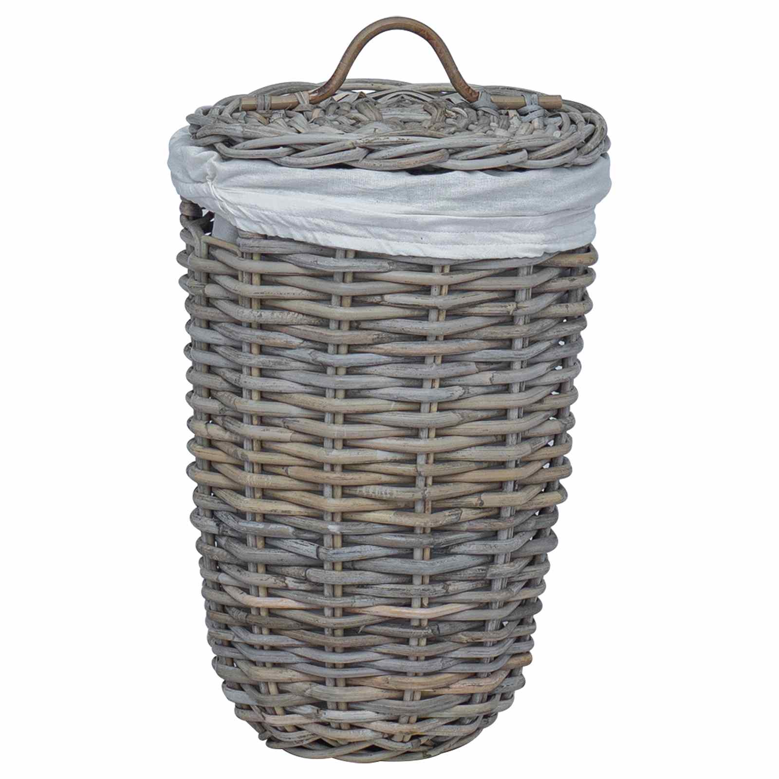 Cesto per la biancheria con coperchio 2 pcs Grigio Kubu