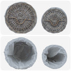 Cesto per la biancheria con coperchio 2 pcs Grigio Kubu