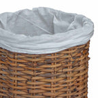 Cesto per Lavanderia 2 pcs Marrone Rattan Kubu