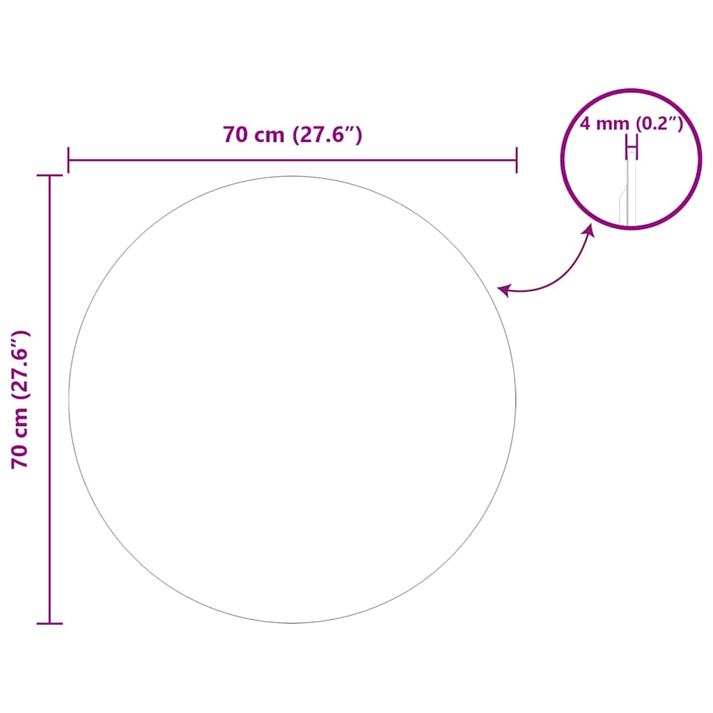 Specchio da parete Rotondo Ø 70 cm vetro temperato