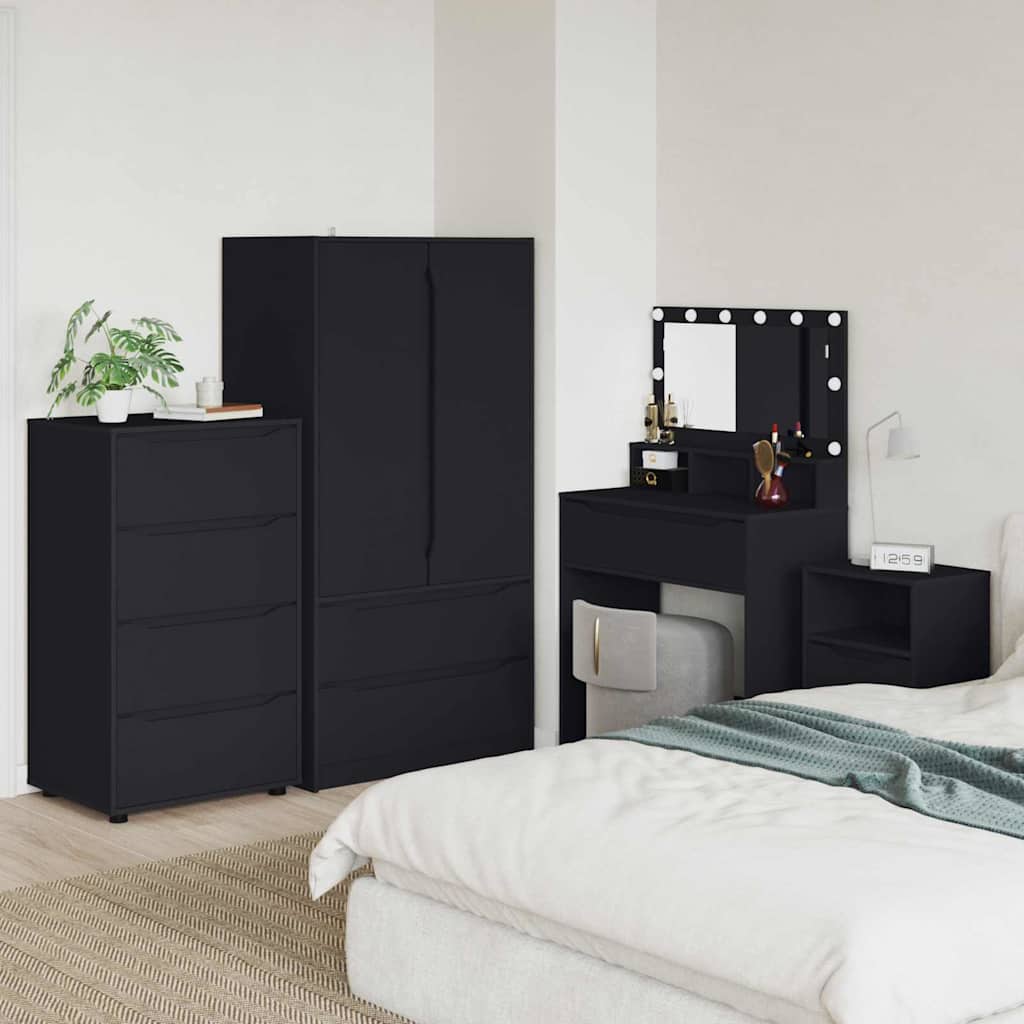 Armadi di Stoccaggio Nero 60 x 48 x 105 cm Legno multistrato