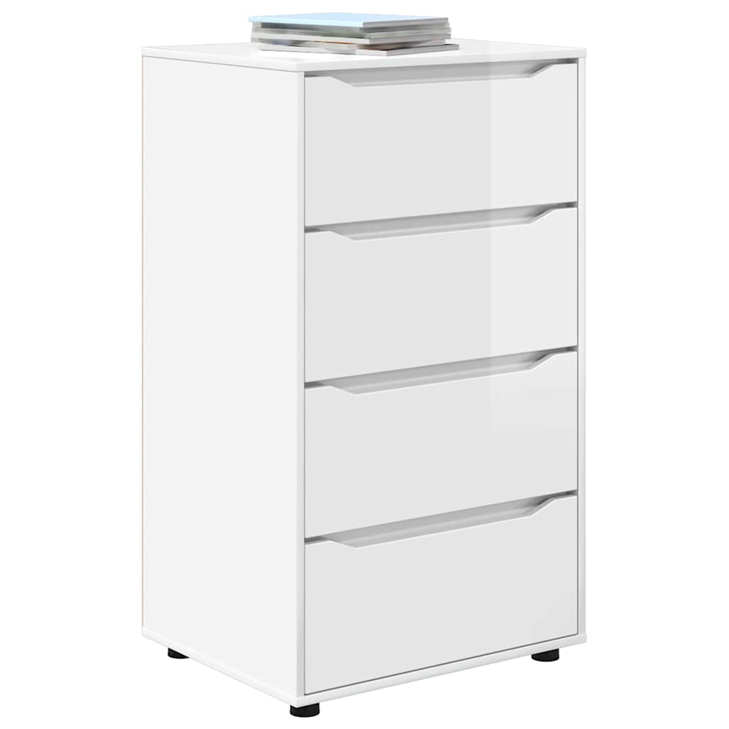 Armadi di Stoccaggio Bianco Lucido 60 x 48 x 105 cm