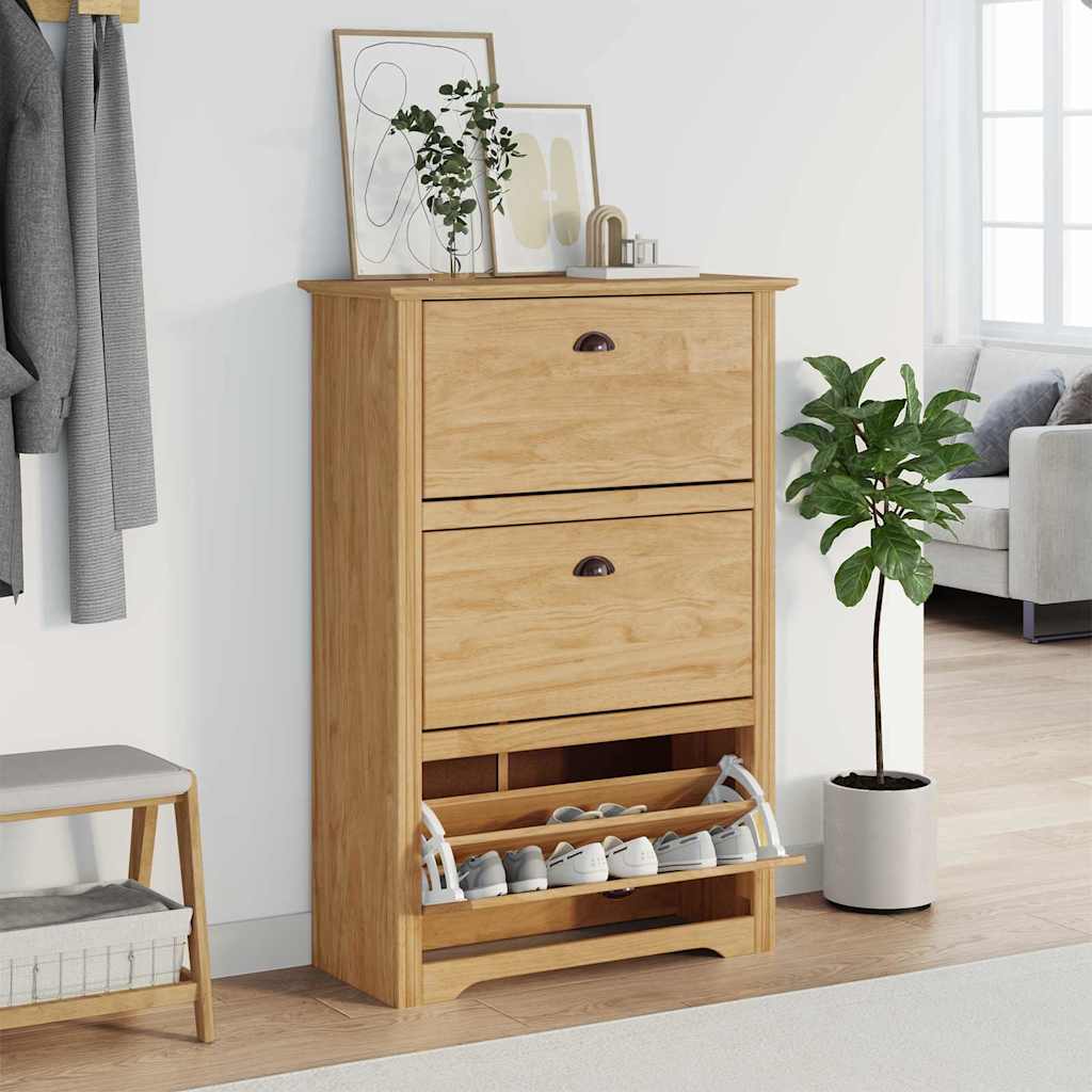 Scarpiera BODO Marrone miele 80 x 35 x 118 cm Legno multistrato