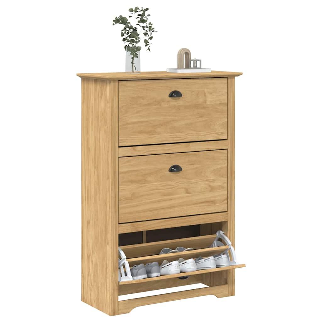 Scarpiera BODO Marrone miele 80 x 35 x 118 cm Legno multistrato