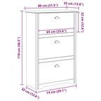 Scarpiera BODO Marrone miele 80 x 35 x 118 cm Legno multistrato