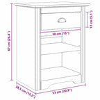 Armadio da Notte BODO Marrone miele 53 x 38,5 x 67 cm