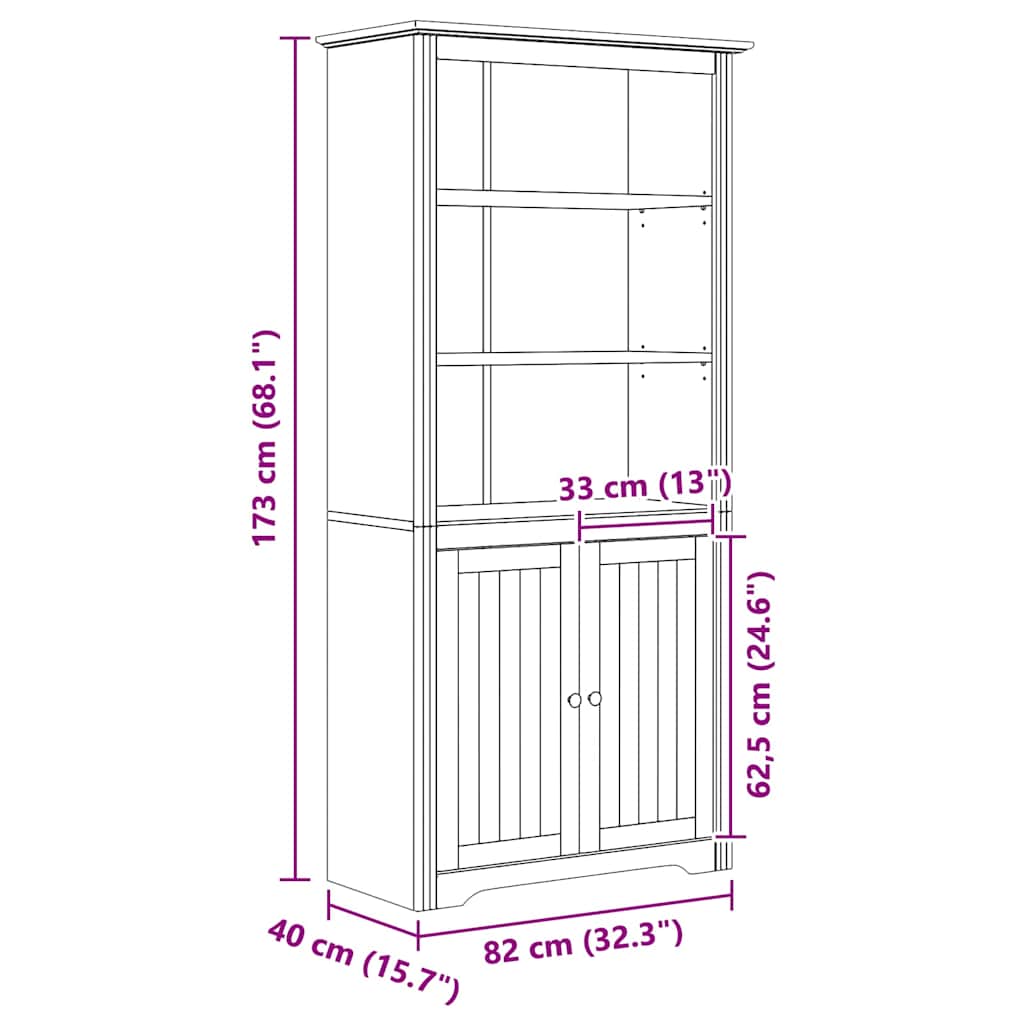 Libreria BODO Marrone miele 82 x 40 x 173 cm Legno multistrato
