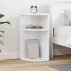 Tavolino Bianco Lucido 29,6 x 29,6 x 60 cm Legno multistrato