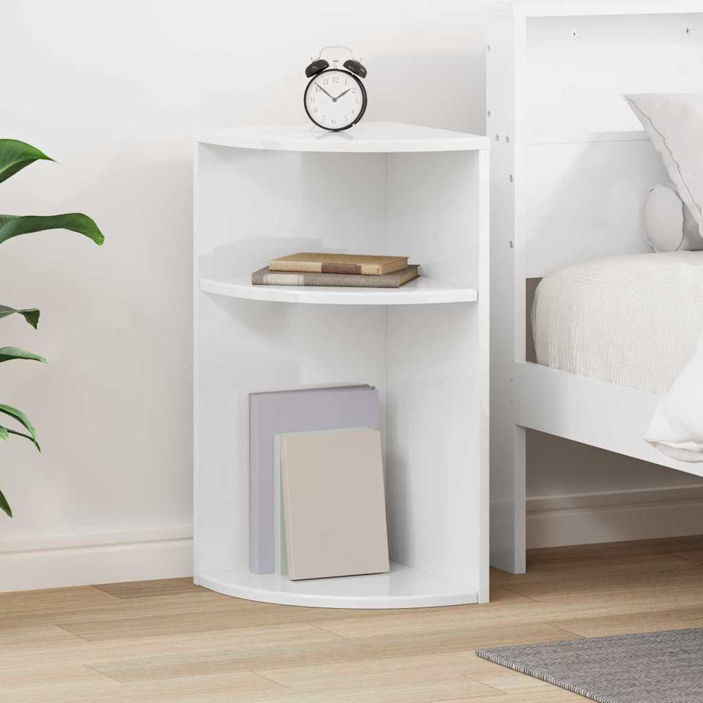 Tavolino Bianco Lucido 29,6 x 29,6 x 60 cm Legno multistrato