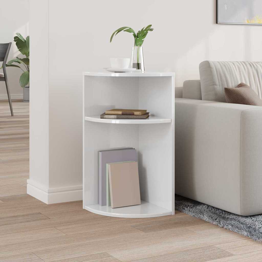 Tavolino Bianco Lucido 29,6 x 29,6 x 60 cm Legno multistrato