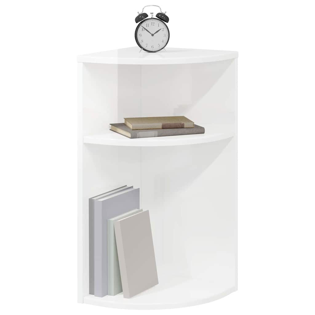 Tavolino Bianco Lucido 29,6 x 29,6 x 60 cm Legno multistrato