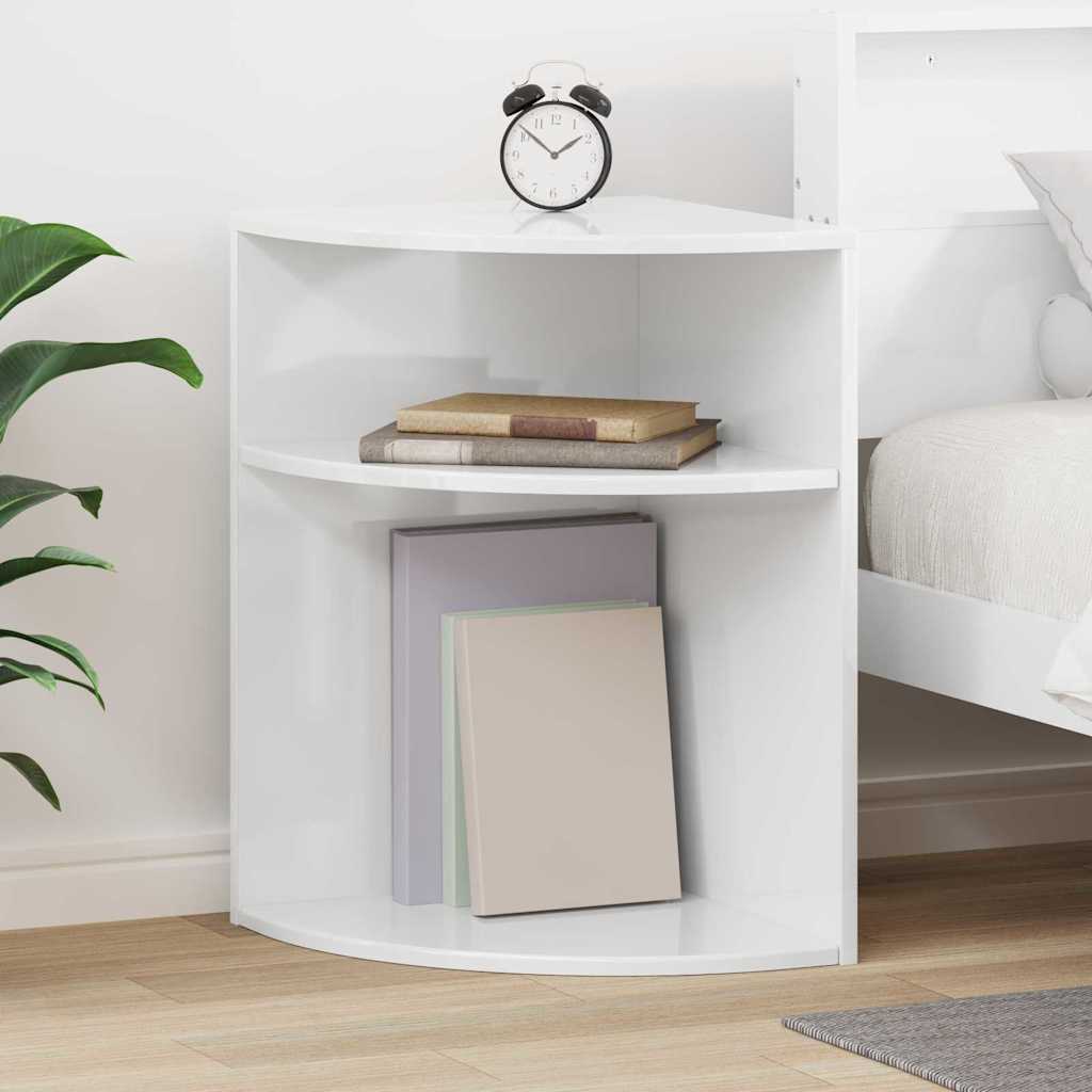 Tavolino Bianco Lucido 39,7 x 39,7 x 60 cm Legno multistrato