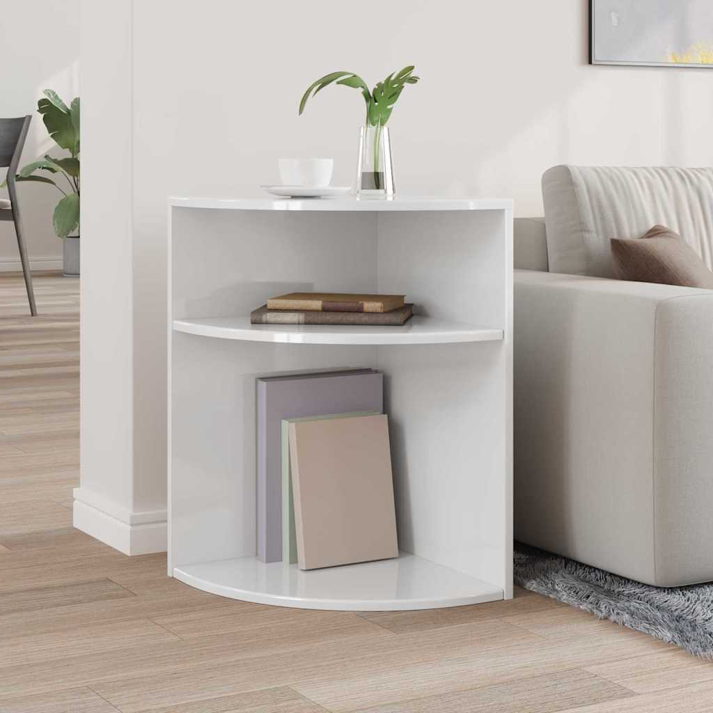 Tavolino Bianco Lucido 39,7 x 39,7 x 60 cm Legno multistrato