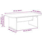 Tavolino da salotto Grigio cemento 93 x 53 x 33 cm