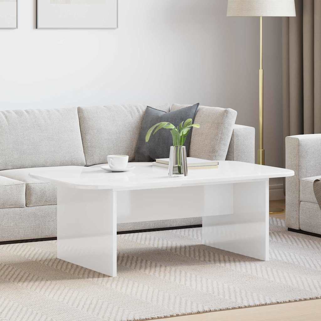 Tavolino da salotto Bianco Lucido 93 x 53 x 33 cm