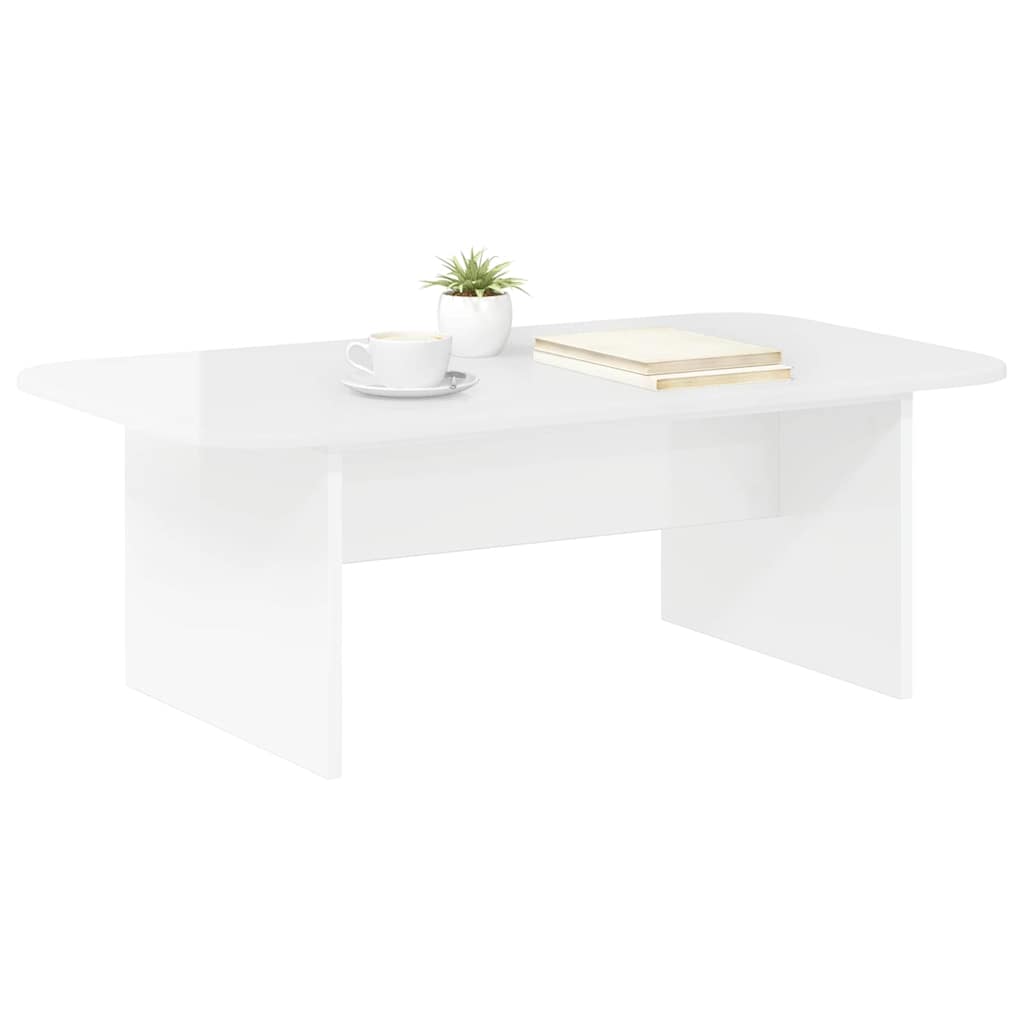 Tavolino da salotto Bianco Lucido 93 x 53 x 33 cm