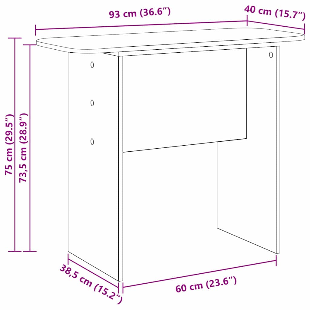 Tavolo consolle Rovere Sonoma 93 x 40 x 75 cm Legno multistrato