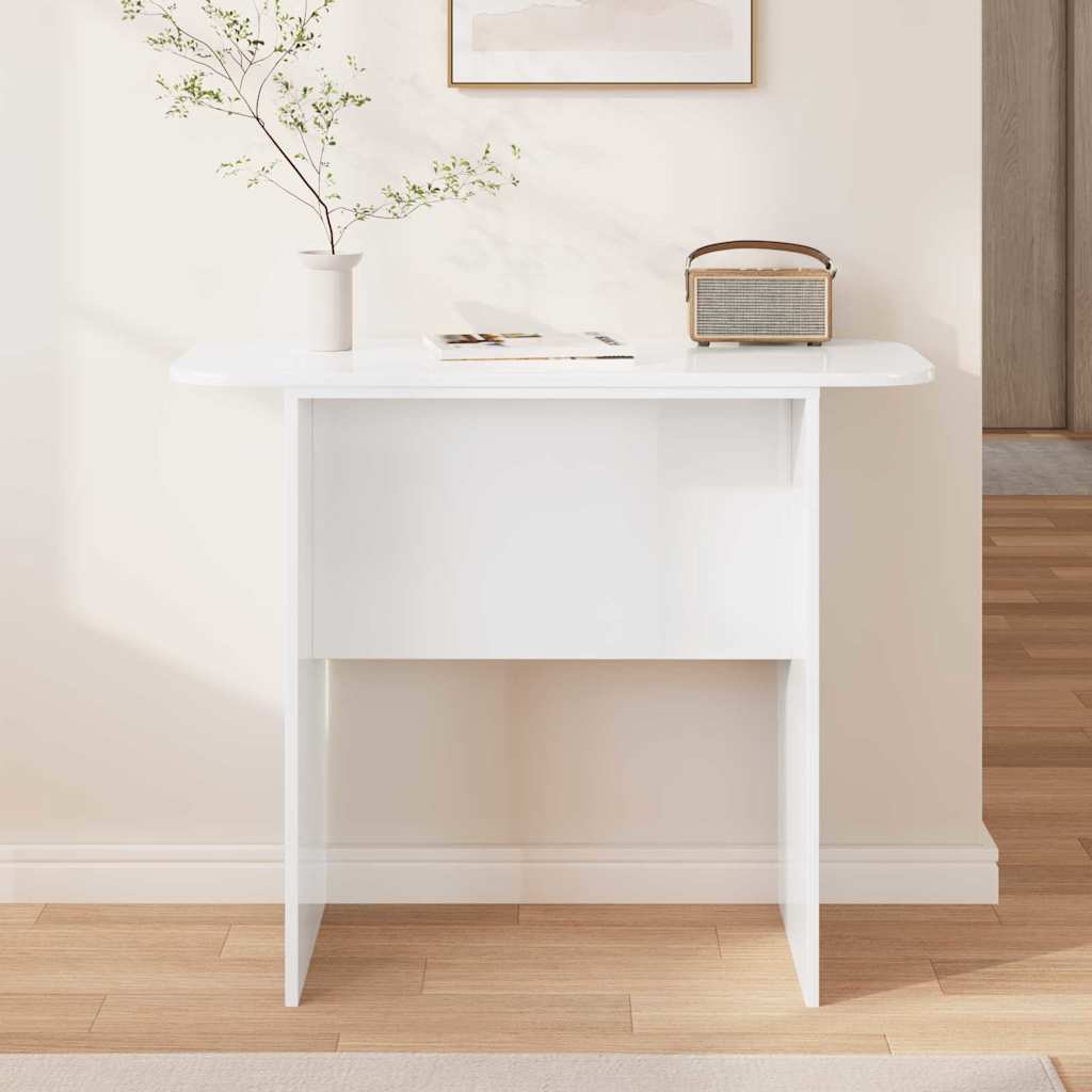 Tavolo consolle Bianco Lucido 93 x 40 x 75 cm Legno multistrato