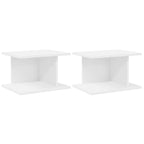 Comodino 2 pcs Bianco 40 x 30 x 25 cm Legno multistrato