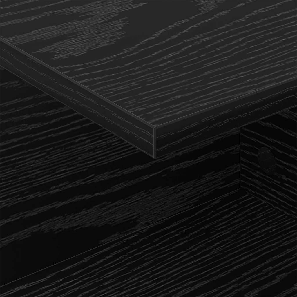 Comodino Rovere Nero 40 x 30 x 25 cm Legno multistrato
