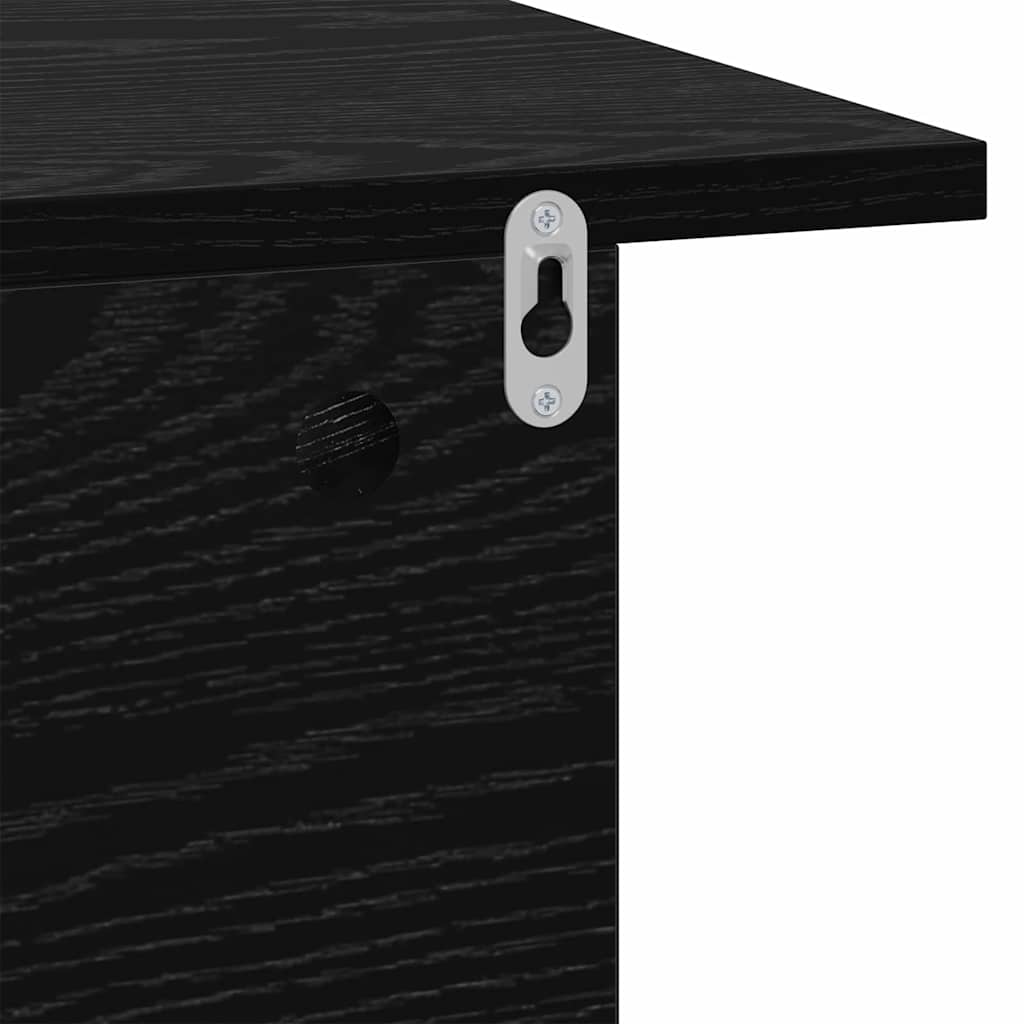 Comodino 2 pcs Rovere Nero 40 x 30 x 25 cm Legno multistrato