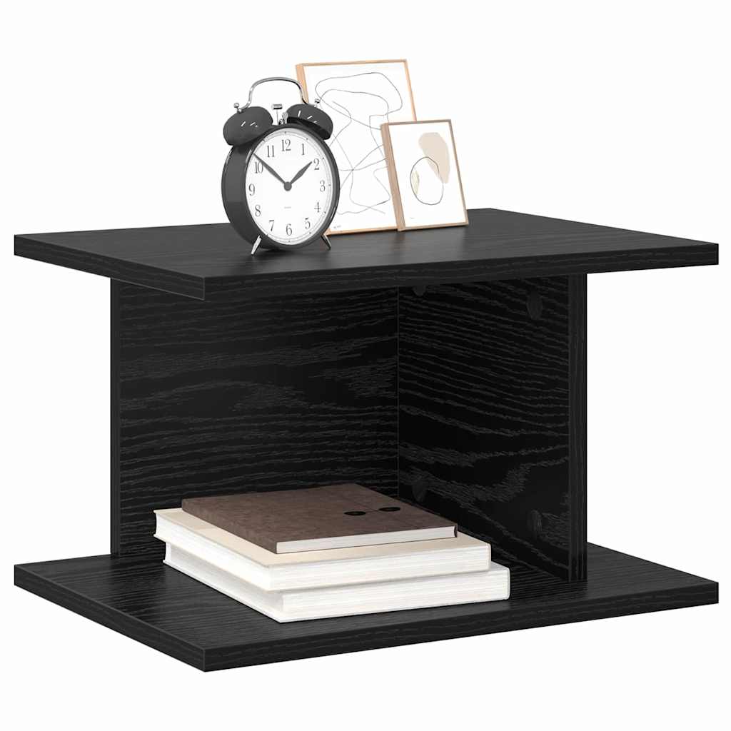 Comodino 2 pcs Rovere Nero 40 x 30 x 25 cm Legno multistrato