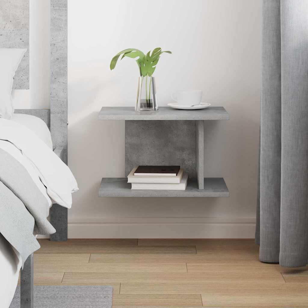 Comodino Grigio cemento 40 x 30 x 25 cm Legno multistrato