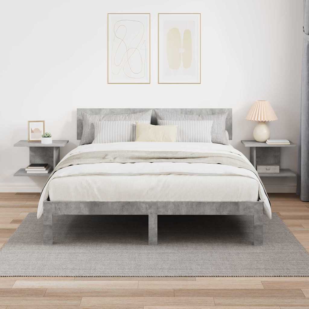 Comodino 2 pcs Grigio cemento 40 x 30 x 25 cm Legno multistrato