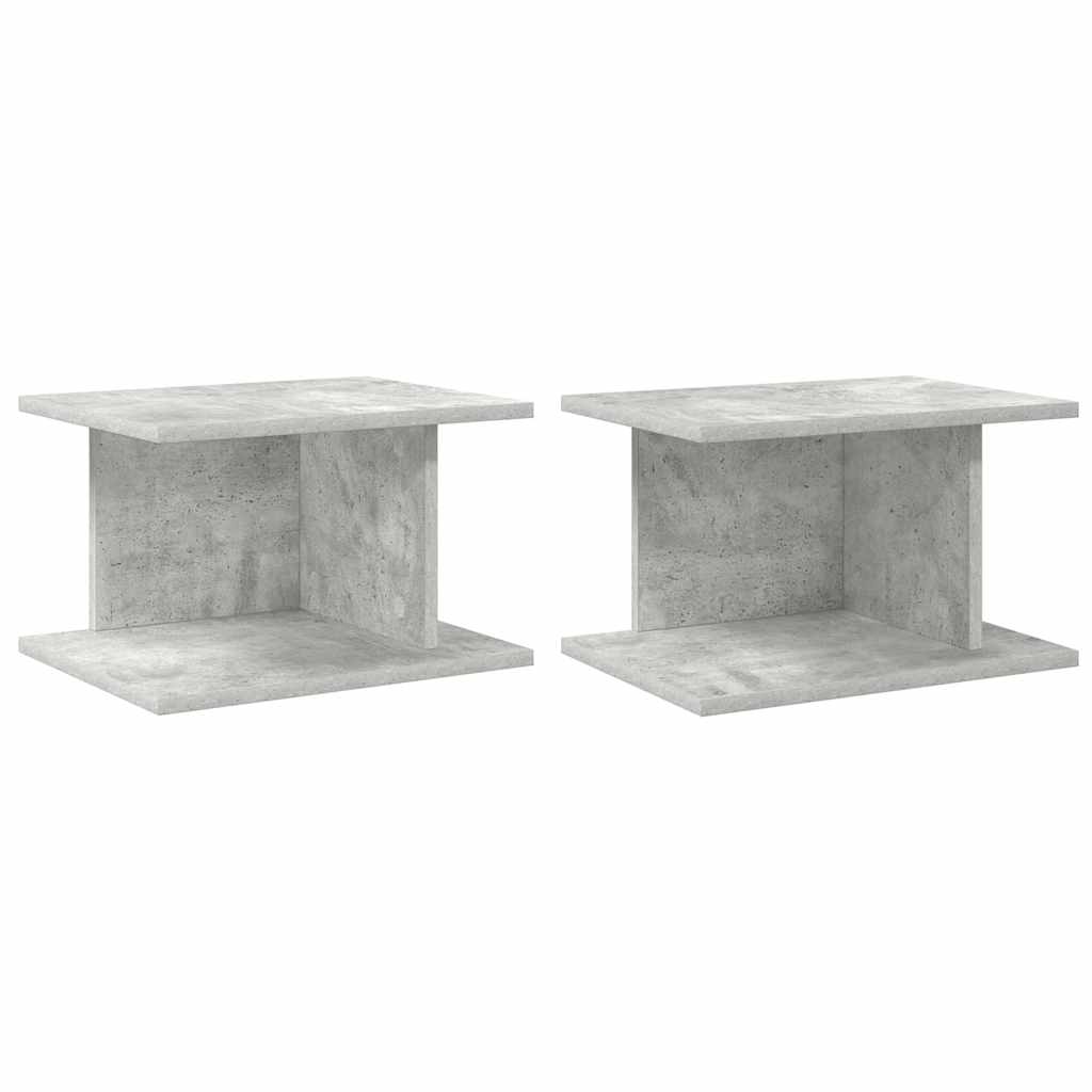 Comodino 2 pcs Grigio cemento 40 x 30 x 25 cm Legno multistrato