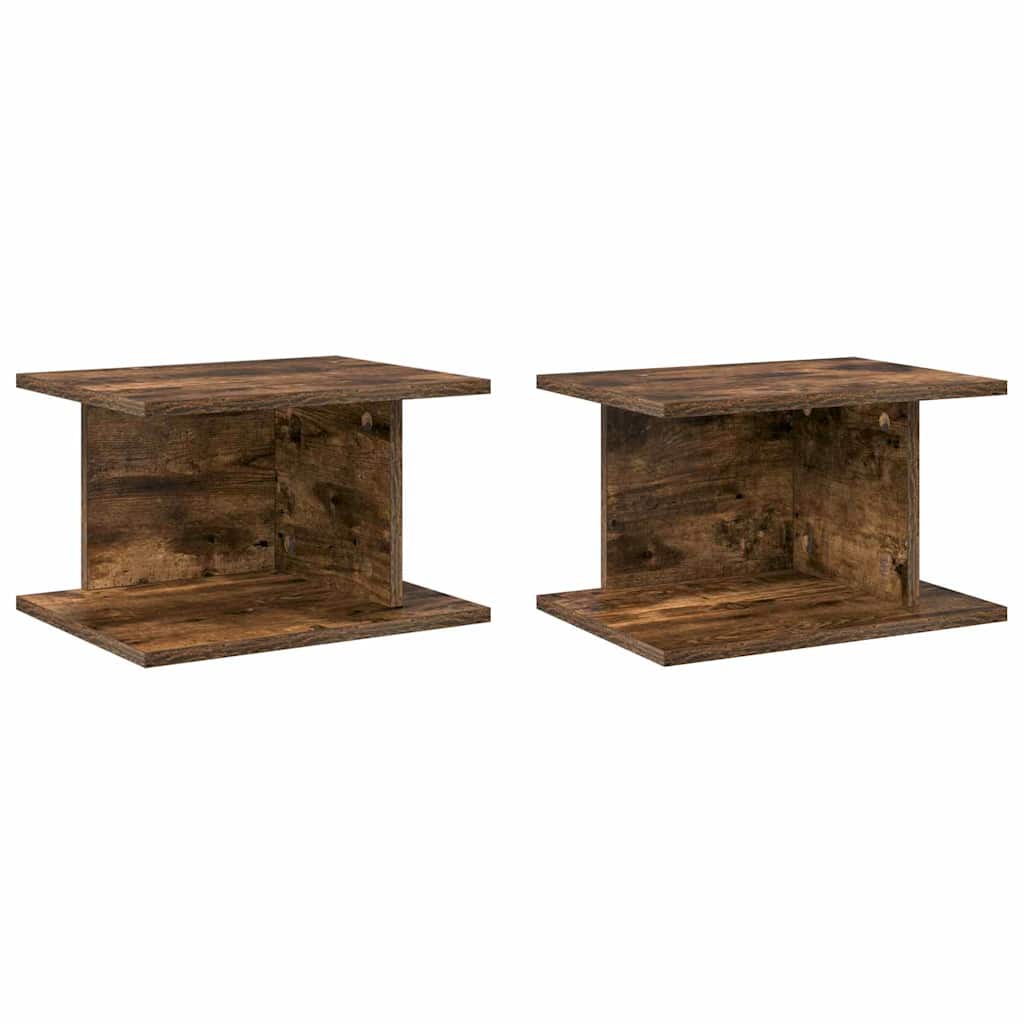 Comodino 2 pcs Rovere fumé 40 x 30 x 25 cm Legno multistrato