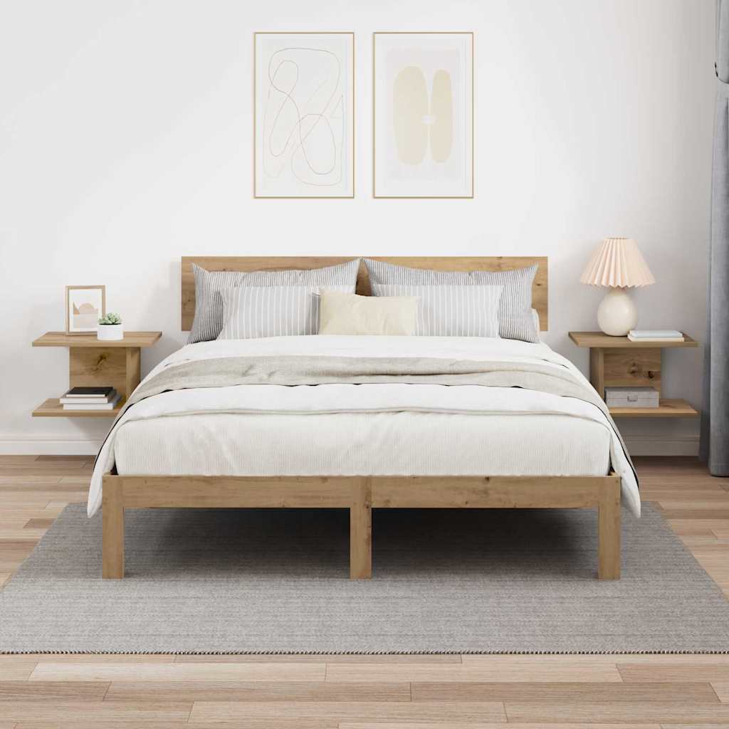 Comodino 2 pcs Rovere artigianale 40 x 30 x 25 cm