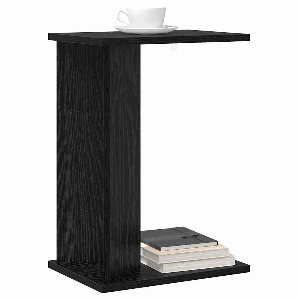 Tavolino Rovere Nero 35 x 25 x 50 cm Legno multistrato
