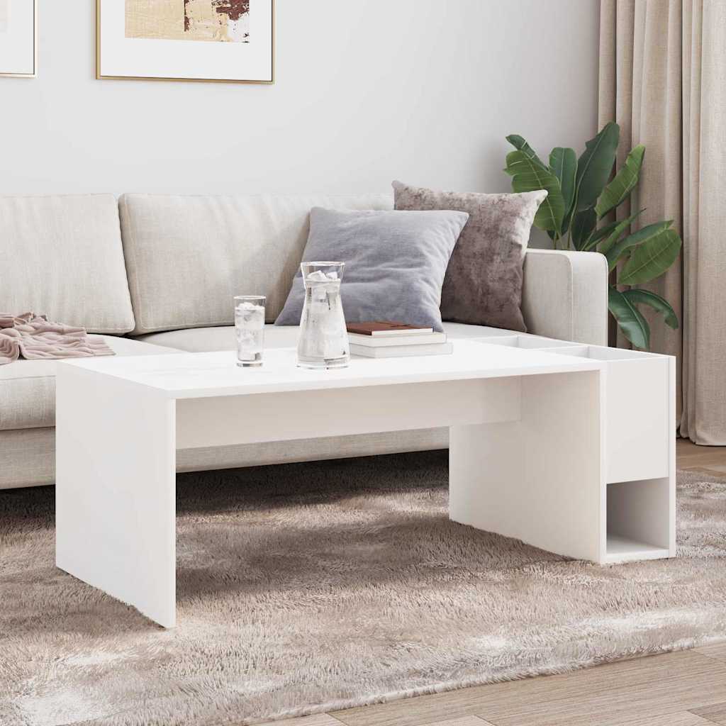 Tavolino da salotto Bianco 101,5 x 50 x 37 cm Legno multistrato
