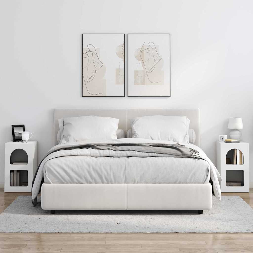 Comodino 2 pcs Bianco 29,5 x 33,5 x 50 cm Legno multistrato