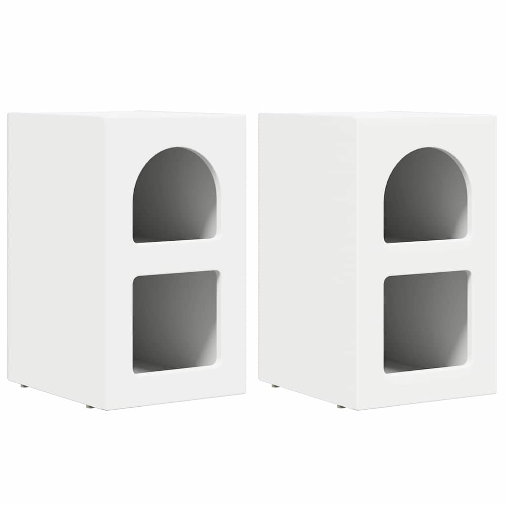 Comodino 2 pcs Bianco 29,5 x 33,5 x 50 cm Legno multistrato