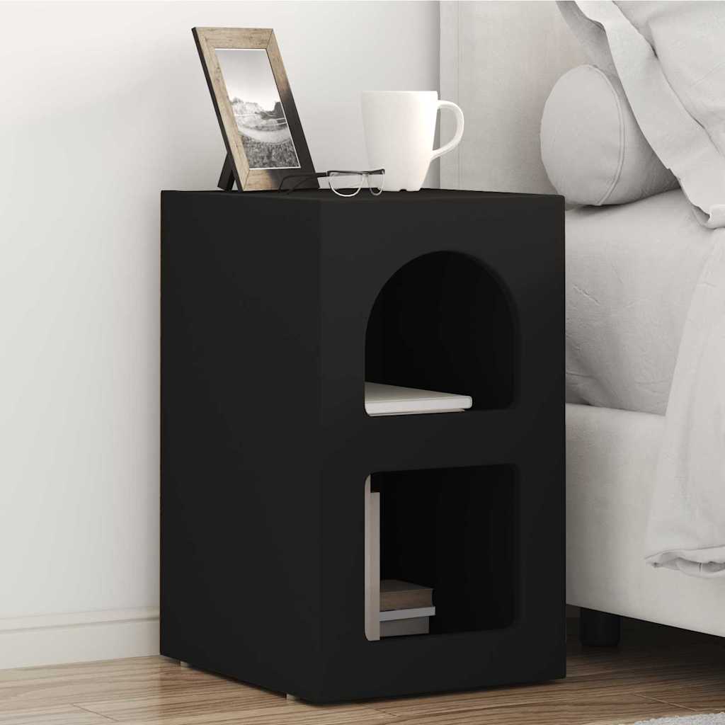 Comodino 2 pcs Nero 29,5 x 33,5 x 50 cm Legno multistrato