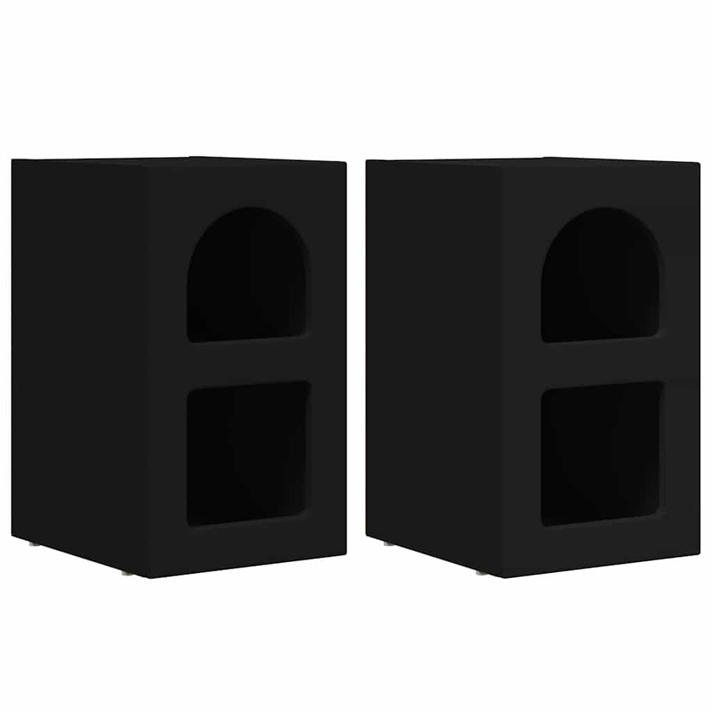 Comodino 2 pcs Nero 29,5 x 33,5 x 50 cm Legno multistrato