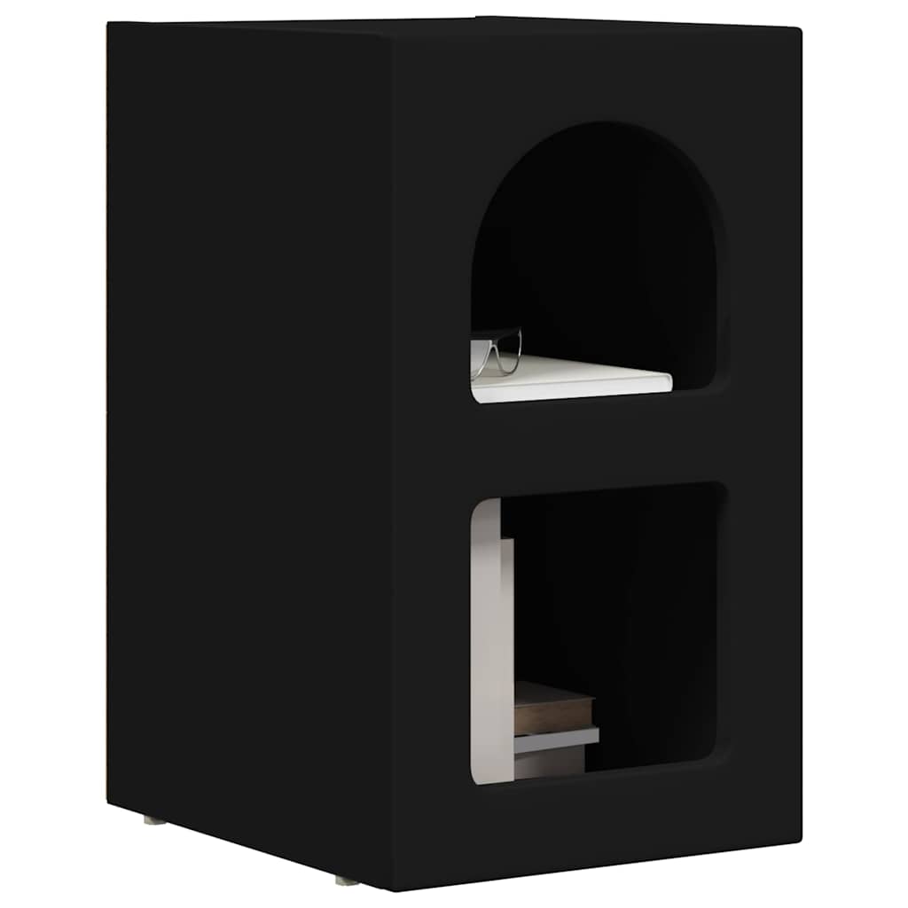Comodino 2 pcs Nero 29,5 x 33,5 x 50 cm Legno multistrato