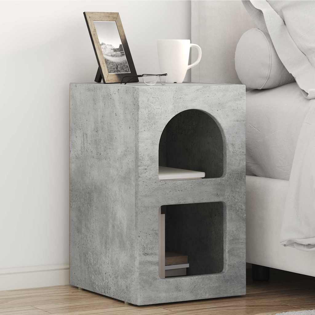 Comodino Grigio cemento 29,5 x 33,5 x 50 cm Legno multistrato