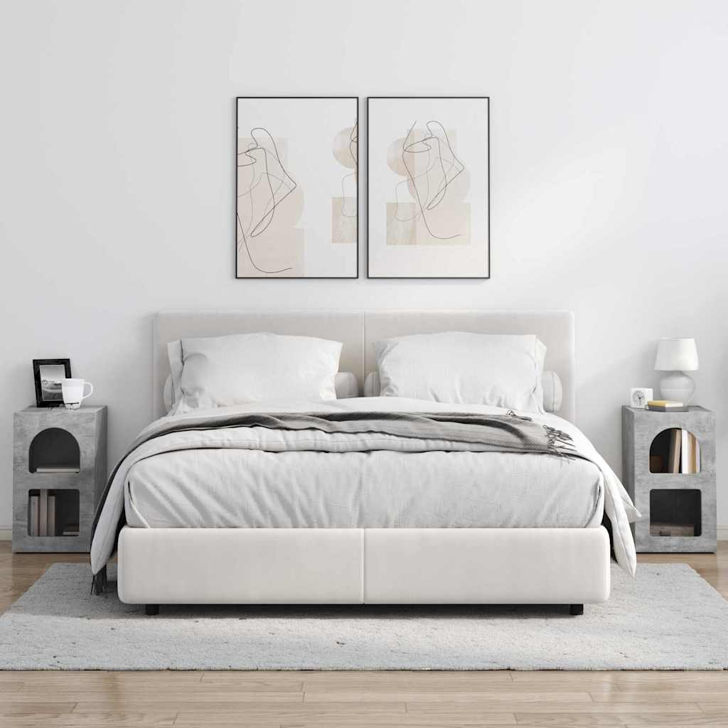 Comodino 2 pcs Grigio cemento 29,5 x 33,5 x 50 cm