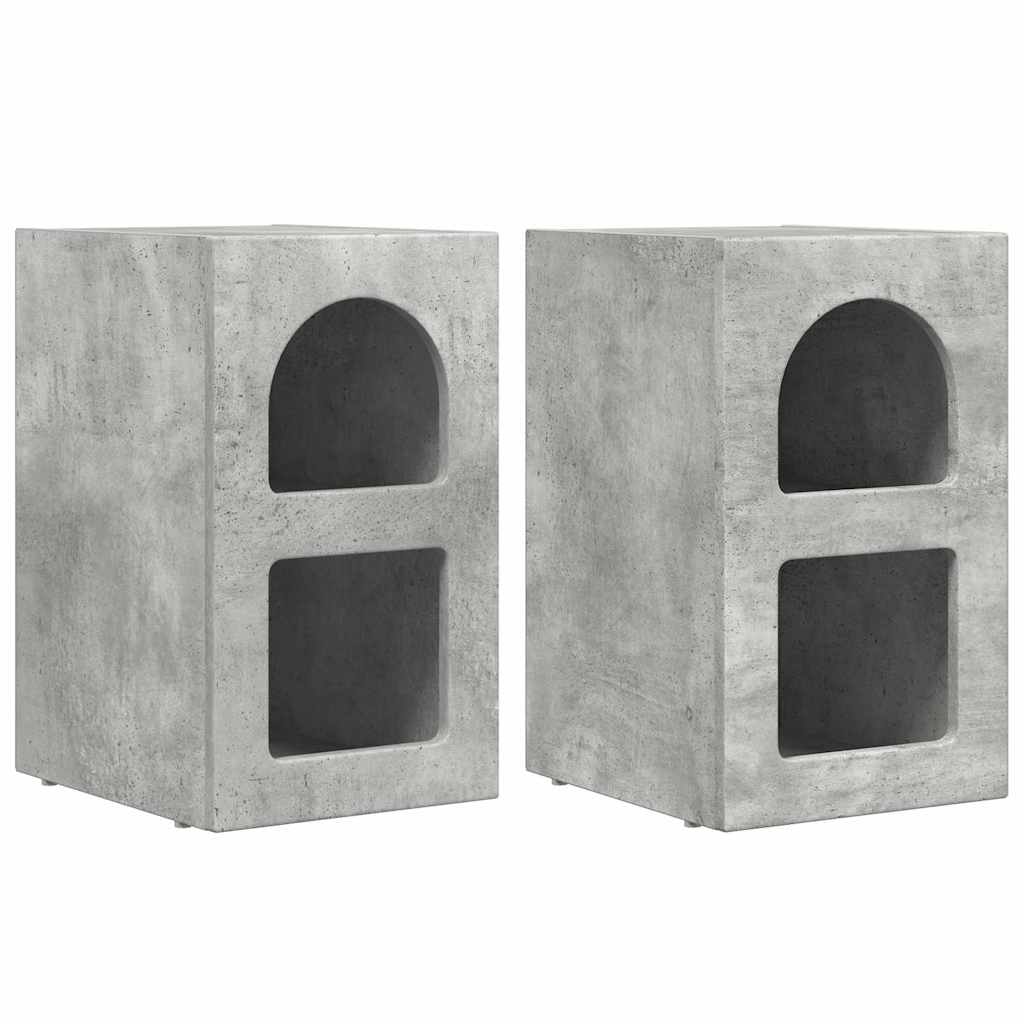 Comodino 2 pcs Grigio cemento 29,5 x 33,5 x 50 cm