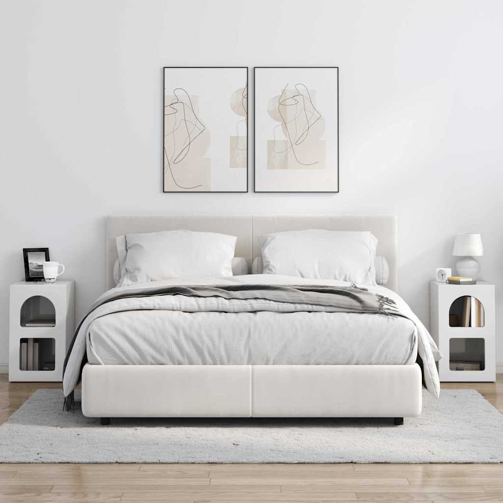Comodino 2 pcs Bianco Lucido 29,5 x 33,5 x 50 cm