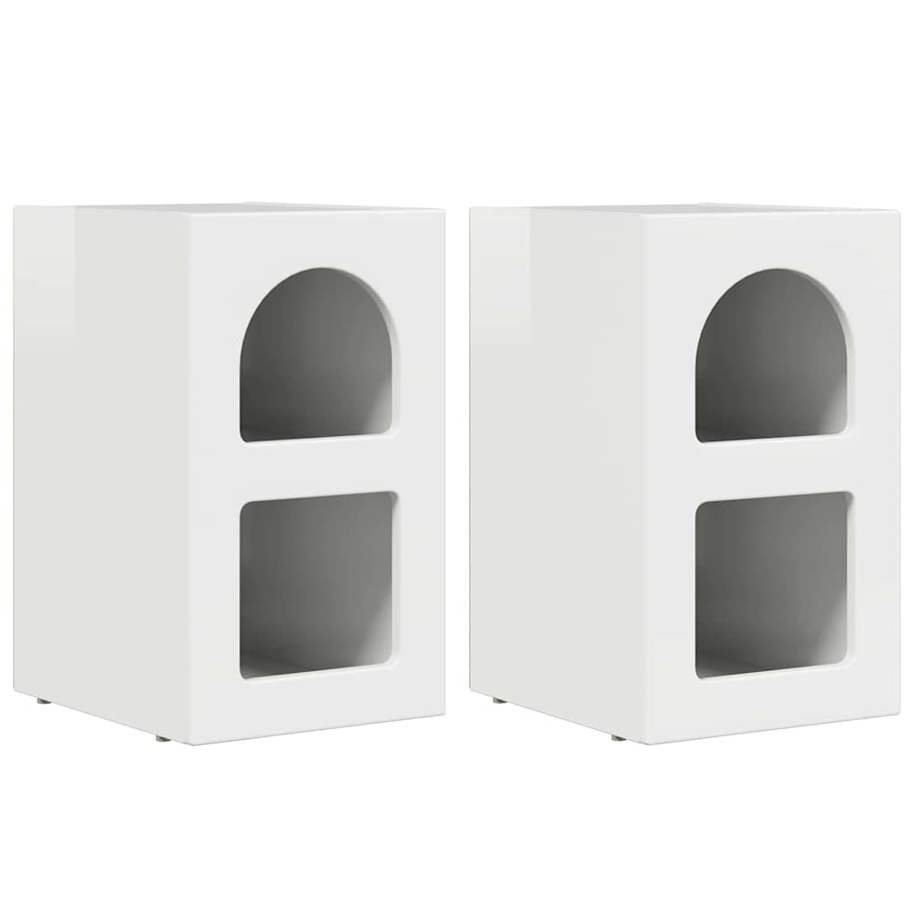 Comodino 2 pcs Bianco Lucido 29,5 x 33,5 x 50 cm