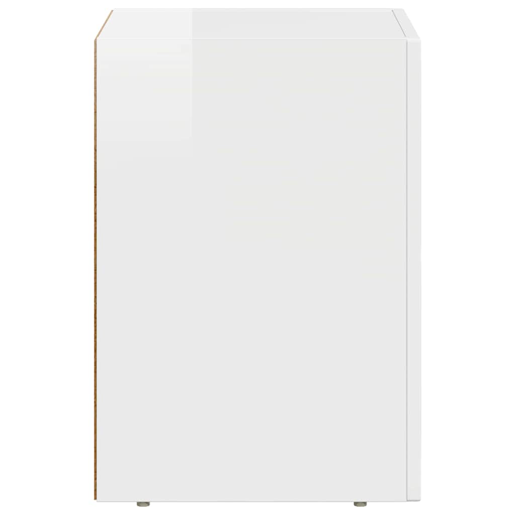 Comodino 2 pcs Bianco Lucido 29,5 x 33,5 x 50 cm