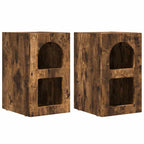 Comodino 2 pcs Rovere fumé 29,5 x 33,5 x 50 cm