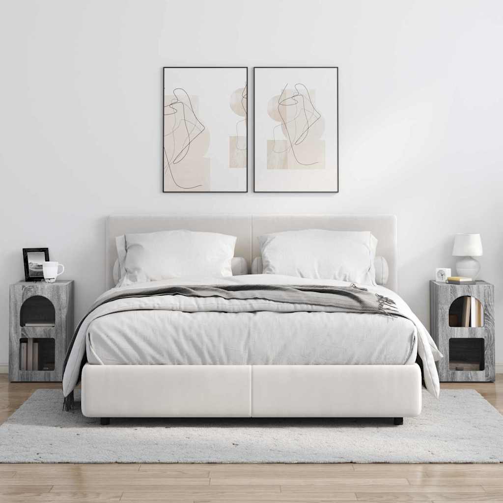 Comodino 2 pcs Grigio Sonoma 29,5 x 33,5 x 50 cm