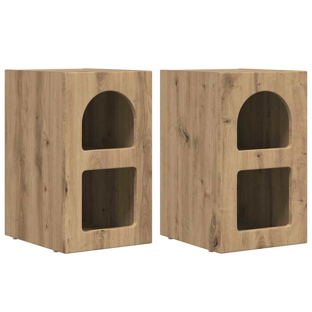 Comodino 2 pcs Rovere artigianale 29,5 x 33,5 x 50 cm