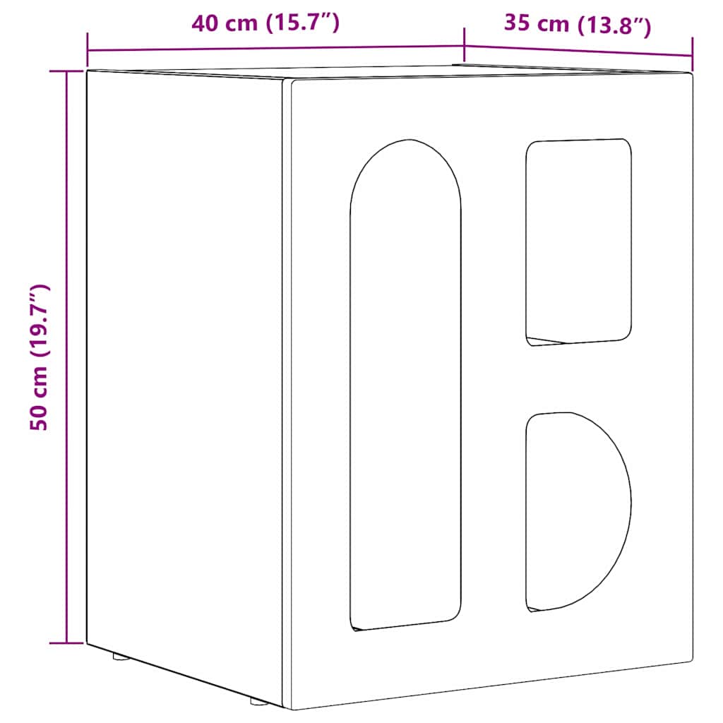 Comodino Bianco 40 x 35 x 50 cm Legno multistrato