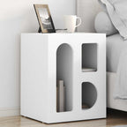 Comodino 2 pcs Bianco 40 x 35 x 50 cm Legno multistrato